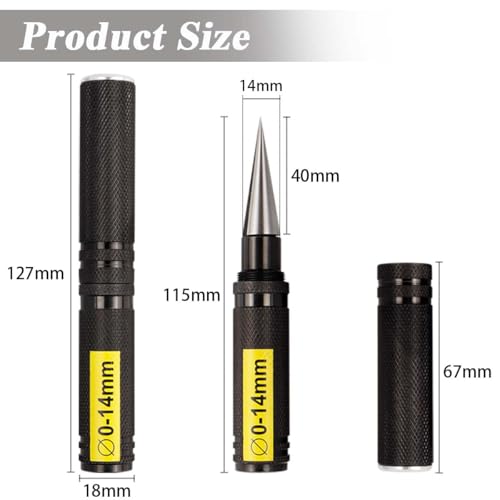 2 Pack 0-14mm RC Body Reamer Tool with Precision Scale – High-Strength Aluminum Expanding Hole Puncher Opener Reamer for RC Car Shell, Plastic Sheet, Aircraft Model, DIY Projects (Black)