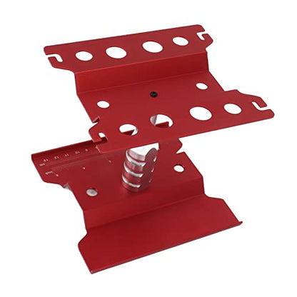 RC Car Work Stand Aluminum Repair Workstation 360 Degree Rotation with Height Adjustable and Scale for 1/8 1/10 /12/16 /18 RC Cars Trucks (Red) - color: Red