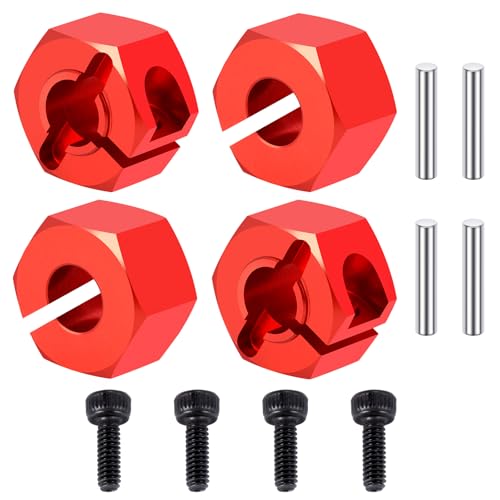 Wheel Hex Hub 12mm for Tra-xxas 1:16 Mini Maxx 4WD XRT VXL-3S Monster | Truck Upgrades Red Aluminum 7075 Alloy Adapters - color: Red