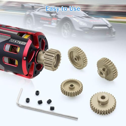 M0.6 Pinion Gear Set 3.175mm 29T 30T 31T 32T 33T Aluminum Alloy Metal Pinion Motor Gear for 1/10 RC Car Motor (5PCS) - size: 29T 30T 31T 32T 33T