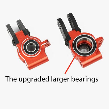 Aluminum Front Steering Blocks & Hub Rear Stub Axle Carriers for ARRMA 6S | 1/7 Mojave Infraction FIRETEAM Felony Limitless 1/8 TYHPON Steering Knuckles Hop Ups,Upgrade AR330187 AR330193 - color: Red, size: Front & Rear Set(Thin)