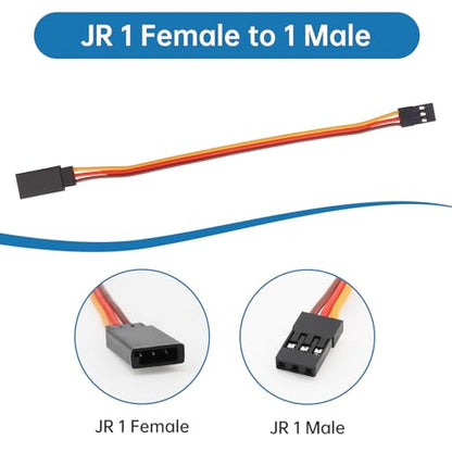 15 pcs 22AWG 3-Pin 60 Core Servo Extension Cable and 1 JR Male to 2 Female Y Harness for RC Cars Trucks Airplanes Servo Receiver Connection, 15 cm and 30 cm Servo Cable Set, 3 Styles