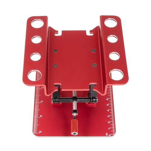 RC Work Stand,RC Repair Workstation Lift Lower with Screw Tray for 1/8 1/10 1/12 TRX4 Axial Redcat Losi RC Crawler Car Truck, Aluminum 360° Rotating Repair Station with Lift Lower Height Platform