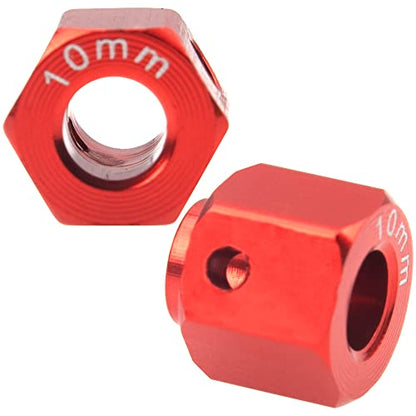 ShareGoo Aluminum RC 12mm Hex Extended Wheel Hex Hub Extension 10mm Offset Spacers Compatible with Traxxas TRX4 TRX6 1/10 RC Crawler (10mm, Red) - color: Red, size: 10mm