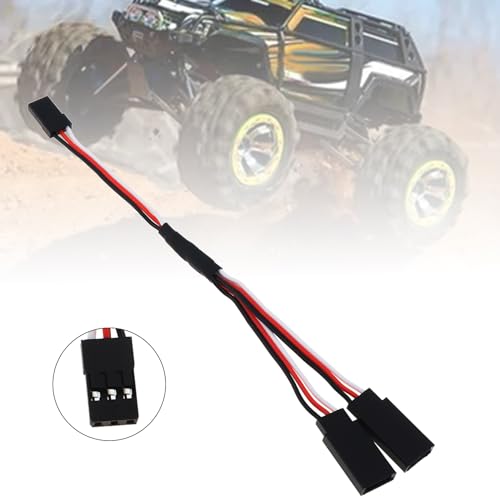 6Pcs 3 Pin JST Plug Splitters Servo Cord Wire,15 cm Male to 2 Female | Y harness connector servo extension cable. Fit for Futaba JR RC Car Airplanes - size: Male to 2 Female
