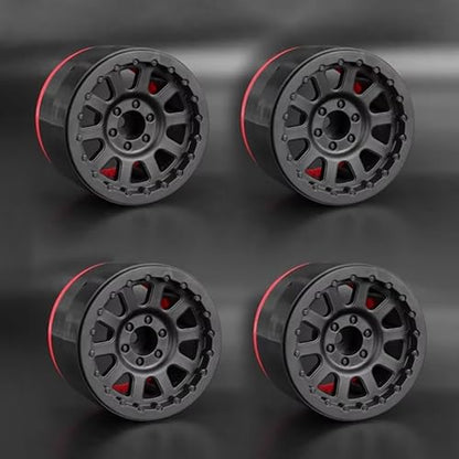 4PCS Plastic 2.2 Inch Beadlock Wheel Rim Wheel Hub 12mm Hex for 1/10 RC Off Road Rock Crawler Car for Axial SCX10 90046 TRX4 Wraith RR10 RBX10 Capra 2.2Inch Tires(10Holes) - color: 10holes