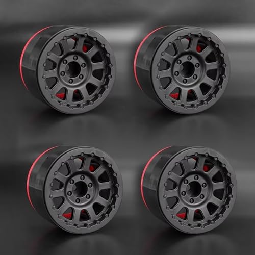 4PCS Plastic 2.2 Inch Beadlock Wheel Rim Wheel Hub 12mm Hex for 1/10 RC Off Road Rock Crawler Car for Axial SCX10 90046 TRX4 Wraith RR10 RBX10 Capra 2.2Inch Tires(10Holes) - color: 10holes