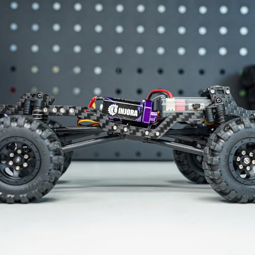 INJORA Carbon Fiber Universal LCG Chassis Kit for Axial SCX24 Upgrade