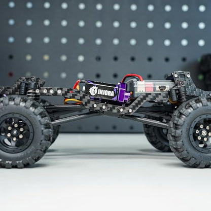 INJORA Carbon Fiber Universal LCG Chassis Kit for Axial SCX24 Upgrade