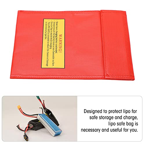 Fireproof Lipo Battery Bag, Flame Retardant Storage Pouch, Charging Container with Radiation Heat Resistant, Ideal for Various Aircraft Batteries, 18x23cm (red) - size: red