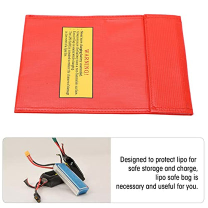 Fireproof Lipo Battery Bag, Flame Retardant Storage Pouch, Charging Container with Radiation Heat Resistant, Ideal for Various Aircraft Batteries, 18x23cm (red) - size: red