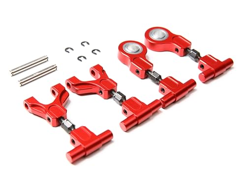 TT-02 CNC Aluminum Front Rear Djustable Suspension A Arm Set for 1/10 RC Car Tamiya TT02 Upgrade Part (Adjustable A Arm Red) - color: Adjustable a Arm Red