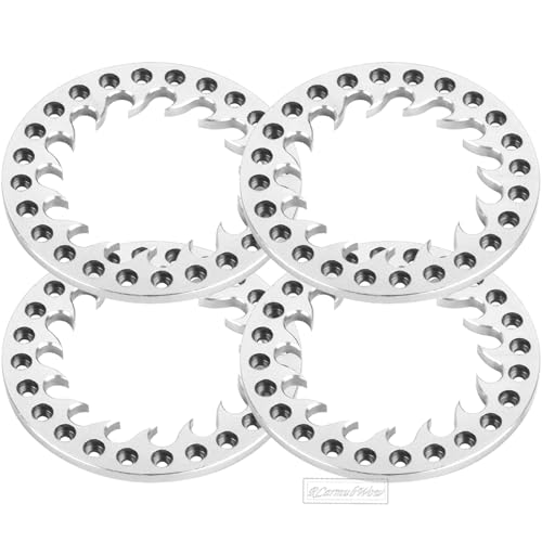 RC Metal 1.9 Beadlock Wheels Replacement Ring for 1/10 Crawler RC Car TRX4 SCX10 90046 90047,Alloy 1.9" Beadlock Rims Replacement Ring,4pcs,Silver - color: Silver(4pcs)