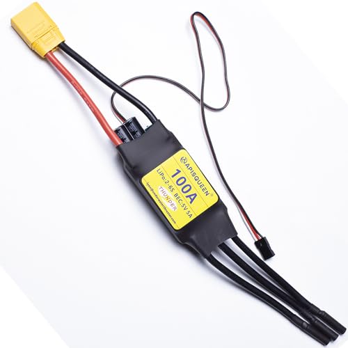 100A ESC 2-6S LiPo Brushless Electronic Speed Controller | With BEC XT90 & 4.0mm Plug for RC Airplane Drone Model - size: 100A
