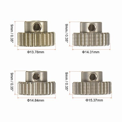 HARFINGTON 48P Hardened Pinion Motor Gear Set 4pcs 24T 25T 26T 27T Fit 1/8 inch RC Motor Shaft 48 Pitch 7075 Aluminum Gears for RC Car, with Hex Key - style: 24T 25T 26T 27T