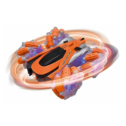 LEXiBOOK, Crosslander Glow RC Car, RC21 | Glow-in-the-dark, Rechargeable, Remote controlled - style: Crosslander 360 - Orange/Black