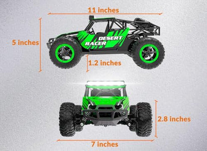 RACENT Remote Control Cars for Adults - 1:16 Scale 20kph Fast RC Truck All Terrain Off-Road Monster Truck for Adults with 2 Rechargeable Batteries (Green) - color: Green