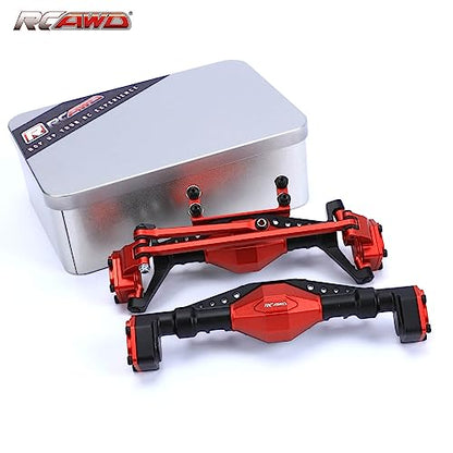RCAWD Rear & Steering Axle Assembled & Front & Rear Axle Housing Without Gears Upgrades for 1/18 Axial UTB18 Capra Trail Buggy Crawlers Aluminum Parts AXI218001 Red - color: Red