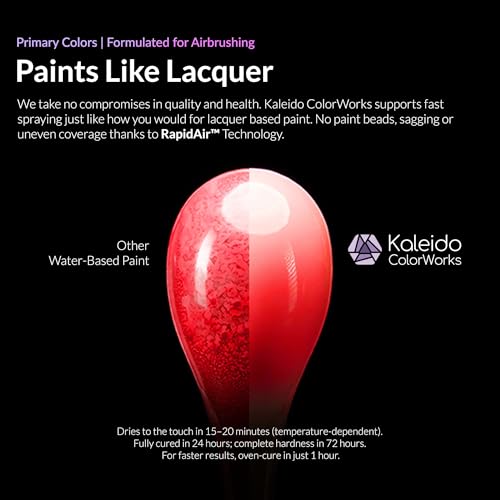 Gaahleri Kaleido Primary 12-Color Set – Water-Based Acrylic Airbrush Paint Kit for Scale Models, Gundam, Mecha, Cars & Miniatures – Pre-Thinned, High Gloss, Fast-Drying, with Thinner & Cleaner - color: 12 Primary Colors Set