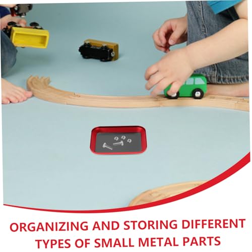 POPETPOP Aluminum Alloy Magnetic Screw Storage Tray for Rc Model Car Repair Lightweight Durable Organizer for Small Metal Parts for Crafts Garage Use Red