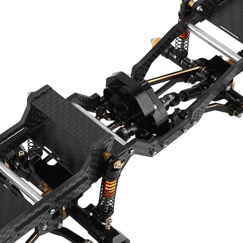LCG 6x6 8×8 Carbon Fiber Chassis Frame with Metal Axles for 1/24 RC Crawler Car Axial SCX24 Refit Kit (8x8 blackl) - color: 8x8 Blackl