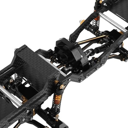 LCG 6x6 8×8 Carbon Fiber Chassis Frame with Metal Axles for 1/24 RC Crawler Car Axial SCX24 Refit Kit (8x8 blackl) - color: 8x8 Blackl