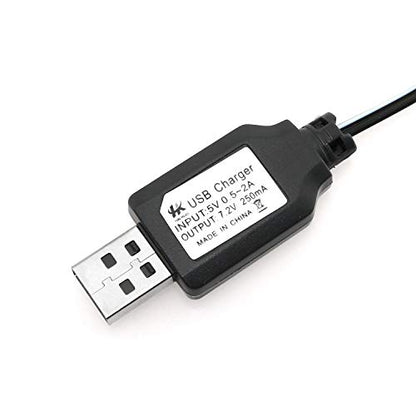 USB Power Charger Cable 7.2V 250mA Output Ni-Cd Ni-Mh Battery Pack USB Charging Cable SM 2P Plug for RC Excavator RC Cars
