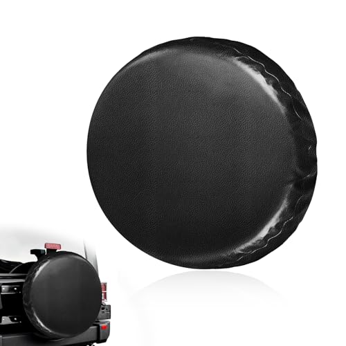 15 Inch Spare Tire Cover, Dustproof Scratch-Resistant Automotive Spare Wheel Protector with Elastic Band, Waterproof Thickened PVC Leather Tire Cover for SUV Truck Trailer RV - color: 15 inches