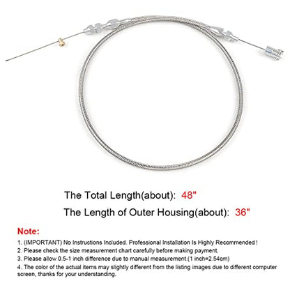 AICEL 36" Braided Throttle Cable, Compatible with 97-07 LS1 Engine 4.8L 5.3L 5.7L 6.0L, Stainless Steel Car Accelerator Throttle Cable Repair Kit, Universal Car Replacement Accessories