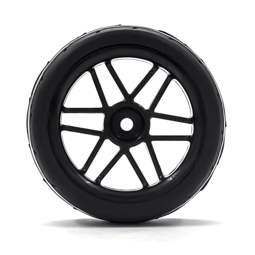 RC Accessory Compatible with HSP for Tamiya for TT01 for TT02 RC Drift for Rally Car 4pcs Hard Plastic 1/10 RC On-Road Solid Wheels and Tires 12mm Hex