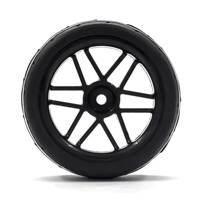 RC Accessory Compatible with HSP for Tamiya for TT01 for TT02 RC Drift for Rally Car 4pcs Hard Plastic 1/10 RC On-Road Solid Wheels and Tires 12mm Hex