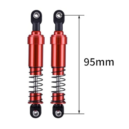75mm-115mm Big Bore Shocks, RC Crawler Shocks for 1/10 RC Crawler LCG Chassis Gspeed V3 Element Enduro SCX10 TRX4 Gamde R1 Comp Builds DIY (Red 95mm 2pcs) - color: Red 95mm 2pcs