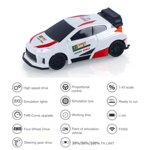 TOUCAN RC HOBBY US in Stock 1/43 High Speed RC Racing Car Polo Radio Controlled Drift Vehicle 4WD RTR Mini Model 2.4G Radio Battery Gifts - color: 4308