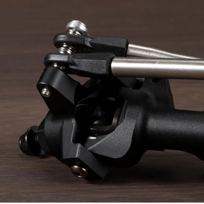 Aluminum Offset Straight Axle with Panhard Mount for Vanquish VS4-10 SCX10 II 1/10 RC Crawler Cheater Rigs (Black Front Rear) - color: Black Front Rear