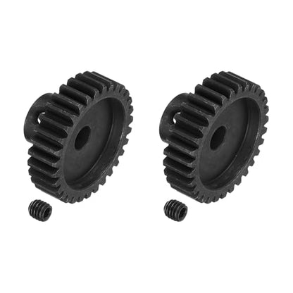 MECCANIXITY 2 Pcs RC 32P Hardened Pinion Gear 5mm Shaft, 31T Motor Gears Carbon Steel for 1/10 RC Model Car Boat Drone - style: 31T