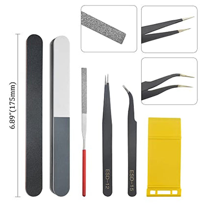 Professional 9 PCS Model Tools Kit Modeler Basic Tools Craft Set Hobby Building Tools Kit for Gundam Car Model Building Repairing and Fixing(B)