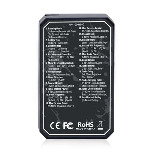 Surpass Hobby Pocket-RC 130A Sensored Brushless ESC and ESC Program Card for 1/10 RC Car