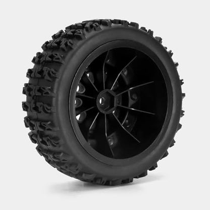 fujita 1/10 RC Racing Short Course Truck Tire & Off-Road Tyre Set Competible for ARRMA SENTON 3S Traxxas Slash4X4 Losi Tenacity Redcat HPI HSP RC Hort Course Truck Car（Black B） - color: Black B