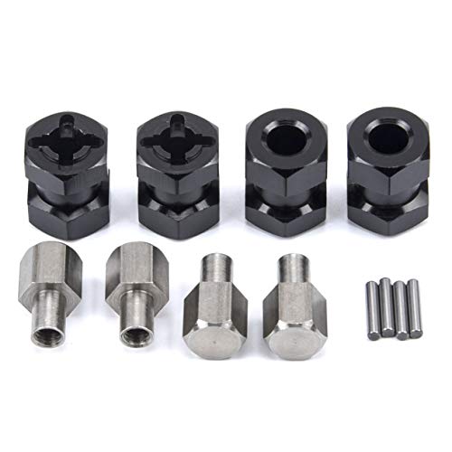 RC Car 12mm Hex Wheel Hub Drive Adaptor 15mm Extension Combiner | 15mm Extension Combiner Coupler for 1/10 RC Crawler Axial SCX10 D90(4PCS) - style: 15mm