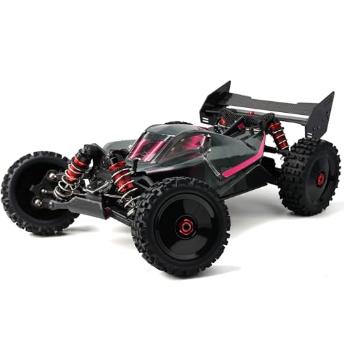 Preglued 1/8 Scale RC Buggy Truggy Tires & Wheels Set 17mm Hex Wheels Tyres- All-Terrain Deep Tread, Compatible with 1/8 Arrma Typhon, Losi, Team Associated, HPI (black rims) - color: black solid-dish rc wheels