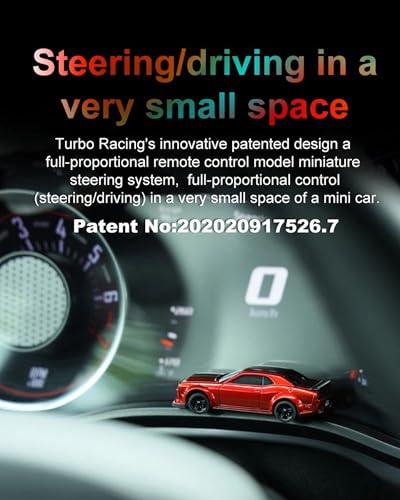 Turbo Racing 1:76 Scale RC Sport Car, 2.4GHZ Remote Control Mini Model Car with Full Proportional RTR for Adults Toys (C75-Black) - style: C75-Black