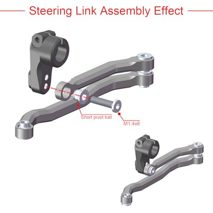 Splash Anodizing Aluminum High Clearance Chassis Links Set for Axial SCX30 1/30 RC Crawler Car Upgrades - style: Aluminum