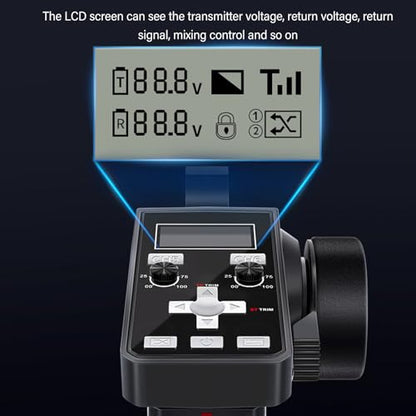 2.4GHz 6 Channel Transmitter Receiver, Professional RC Remote Controller for Car Boat 300m Ground Range, LCD Screen