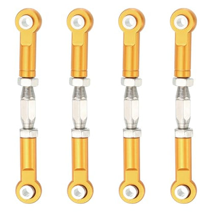 MECCANIXITY 4 Pcs Steering Servo Turnbuckle Rod RC Aluminum Alloy Linkages for HSP 1/10 94123 On-Road RC Car (Gold Tone, 62mm) - color: Gold Tone, size: 62mm