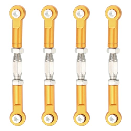 MECCANIXITY 4 Pcs Steering Servo Turnbuckle Rod RC Aluminum Alloy Linkages for HSP 1/10 94123 On-Road RC Car (Gold Tone, 62mm) - color: Gold Tone, size: 62mm