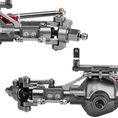 Front Rear Complete Axle Set with 3.0 Version Axle Shaft for Axial SCX10 RC4WD D90 1/10 RC Crawler Upgrade Parts (Gray) - color: Gray