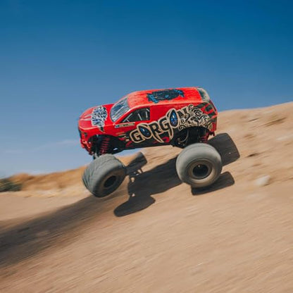 ARRMA RC Truck Gorgon 2 Wheel Drive MT 1/10 RTR (Ready-to-Run Battery and Charger Included) Smart 3300 7C S120 USB Red ARA3230ST2 - color: Red
