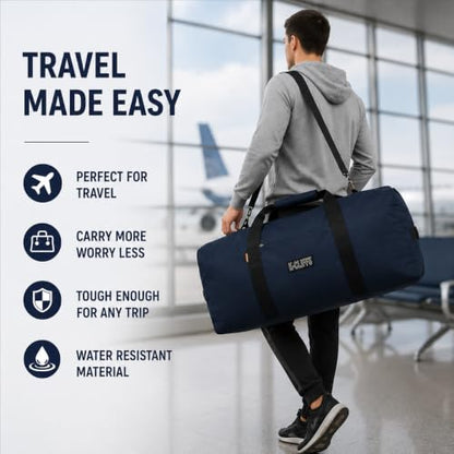 Heavy Duty Cargo Duffel Large Sport Gear Drum Set Equipment Hardware Travel Bag Rooftop Rack Bag - color: Navy, size: 21" x 10" x 9"