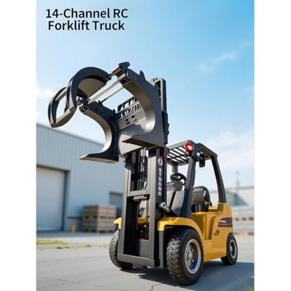 1577 1/10 RC Forklift, 2.4G Proportional Alloy 1577 Remote Control Forklift with Liftable Fork/Grabber Attachment, RC Engineering Vehicle, Enthusiasts Gift Collectibles - style: 1/10 RC Forklift