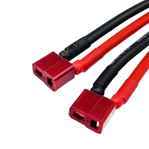 2Packs T Parallel Y Splitter Battery Connector 12AWG Cable Dual Extension Y Splitter Male to 2 Female for RC Quadcopte Multirotors RC LiPo Battery - style: T Plug Parallel (1 Male to 2 Female）
